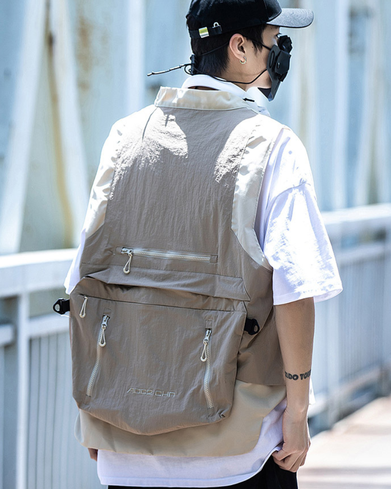 Versatile Urban Backpack Vest -  backpack vest - Urban Backpack Vest for Versatile Winter Fashion - View 4