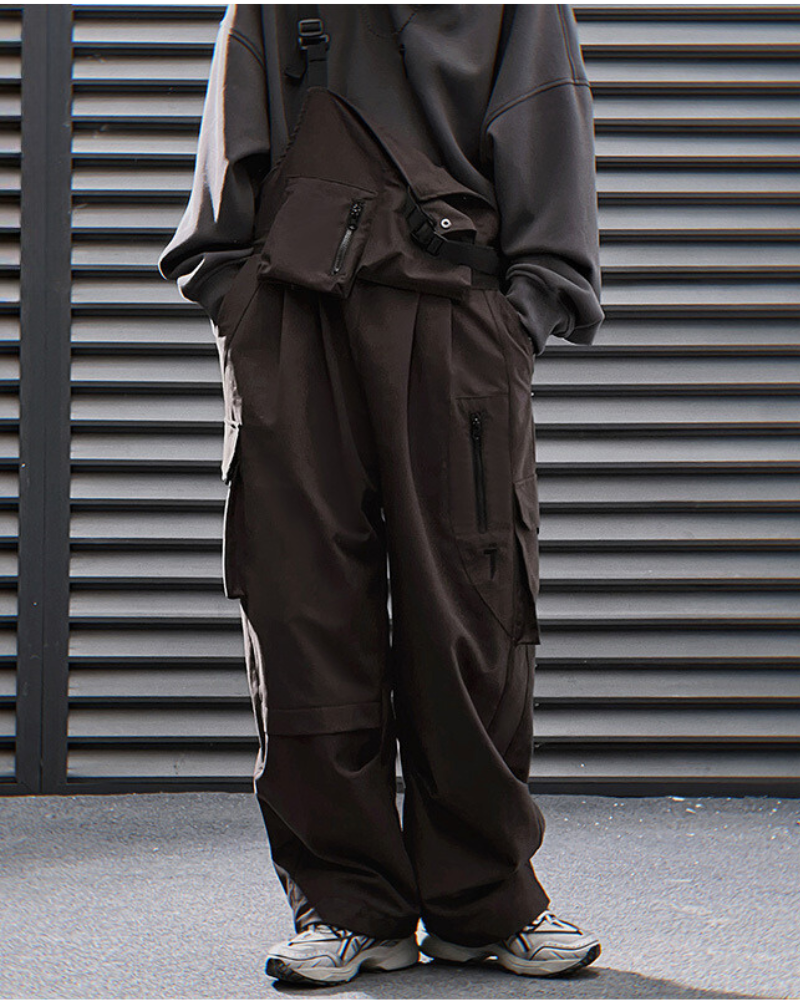 Versatile Utility Overall Pants -  cotton - Stylish Multi-Pocket Utility Overall Pants for Everyday Use - View 3