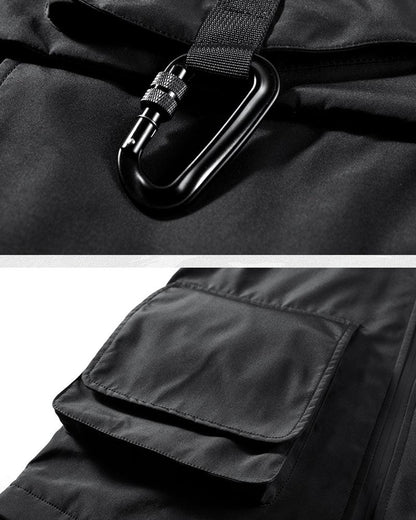 Versatile Winter Cargo Jacket -  durable outerwear - Futuristic Winter Cargo Jacket with Chest Pockets - View 8