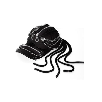 Versatile Zip Dreadlock Cap - stylish metal string cap - Stylish Zip Dreadlock Cap for Urban Fashion - View 2