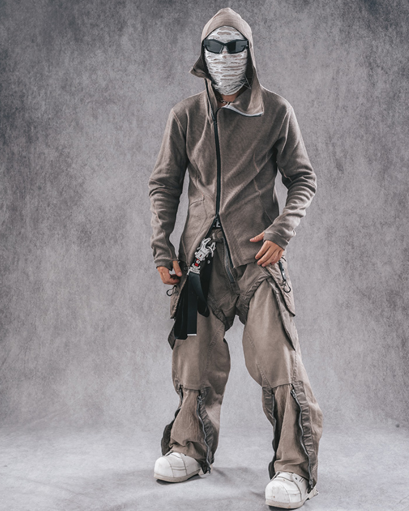 Versatile Zip-Up Hoodie Hoodie -  futuristic clothing - Futuristic Zip-Up Hoodie for Stylish Layering - View 5