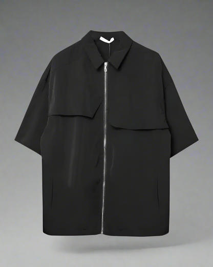 Versatile Zip-Up Short Sleeve Shirt -  modern shirt - Stylish Zip-Up Short Sleeve Shirt for Everyday Wear - View 5