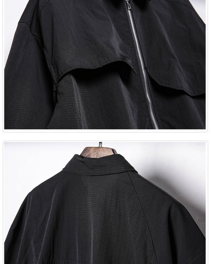 Versatile Zip-Up Short Sleeve Shirt -  techwear - Stylish Zip-Up Short Sleeve Shirt for Everyday Wear - View 7