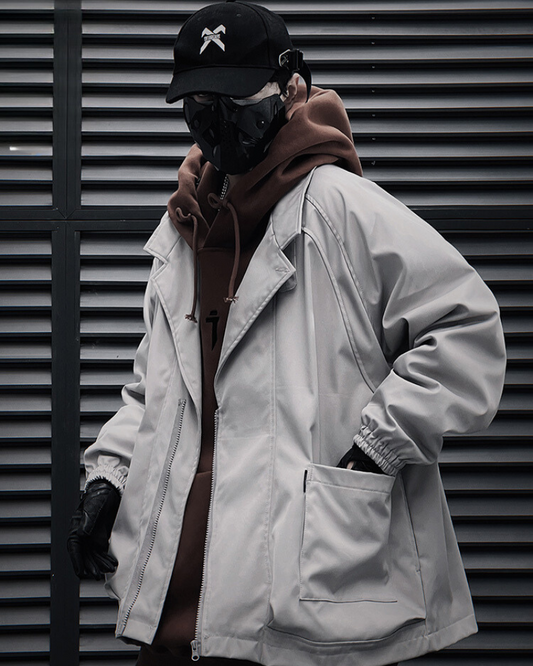 Versatile Zippered Unisex Suit Jacket - techwear - Unisex Techwear Zip Jacket for Modern Comfort - Main view