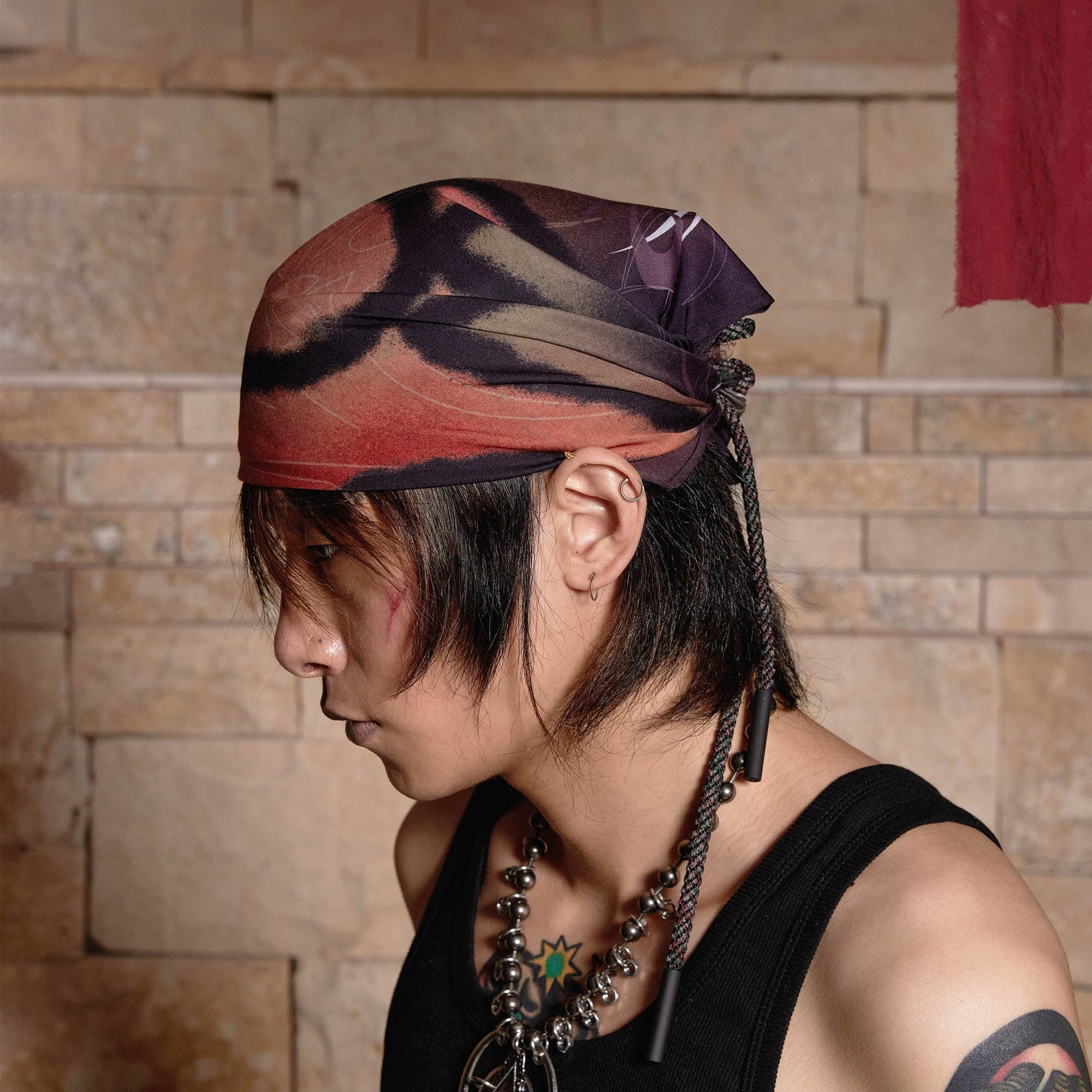 Vibrant Abstract Graffiti Headscarf -  abstract - Vibrant Abstract Graffiti Headscarf for Stylish Wear - View 3