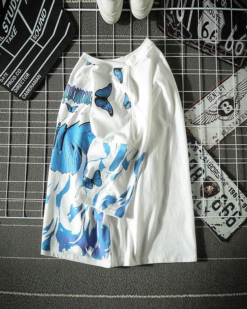 Vibrant Butterfly Urban Tee - butterfly tee - Vibrant Butterfly Urban Tee for Edgy Streetwear Style - View 8
