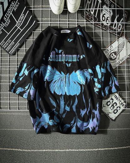 Vibrant Butterfly Urban Tee -  gothic shirt - Vibrant Butterfly Urban Tee for Edgy Streetwear Style - View 4