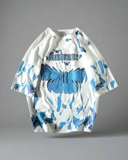 Vibrant Butterfly Urban Tee - oversized techwear t-shirt - Vibrant Butterfly Urban Tee for Edgy Streetwear Style - View 2