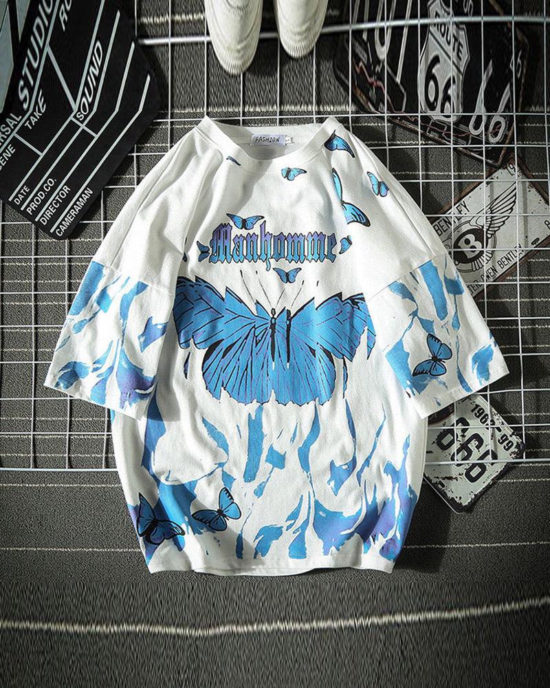 Vibrant Butterfly Urban Tee -  techwear t-shirt - Vibrant Butterfly Urban Tee for Edgy Streetwear Style - View 6