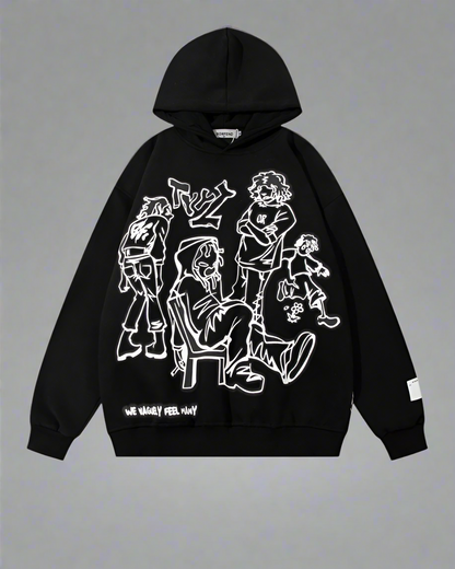 Vibrant Cartoon Streetwear Hoodie -  comfortable outerwear - Vibrant Cartoon Streetwear Hoodie for Everyday Comfort - View 5