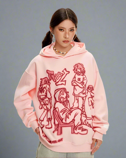 Vibrant Cartoon Streetwear Hoodie - streetwear - Vibrant Cartoon Streetwear Hoodie for Everyday Comfort - Main view