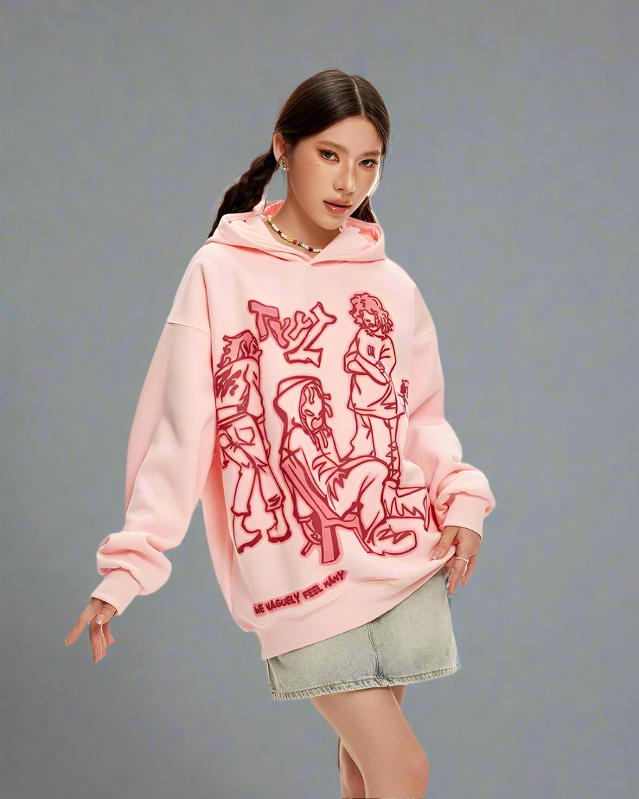 Vibrant Cartoon Streetwear Hoodie - stylish streetwear - Vibrant Cartoon Streetwear Hoodie for Everyday Comfort - View 2