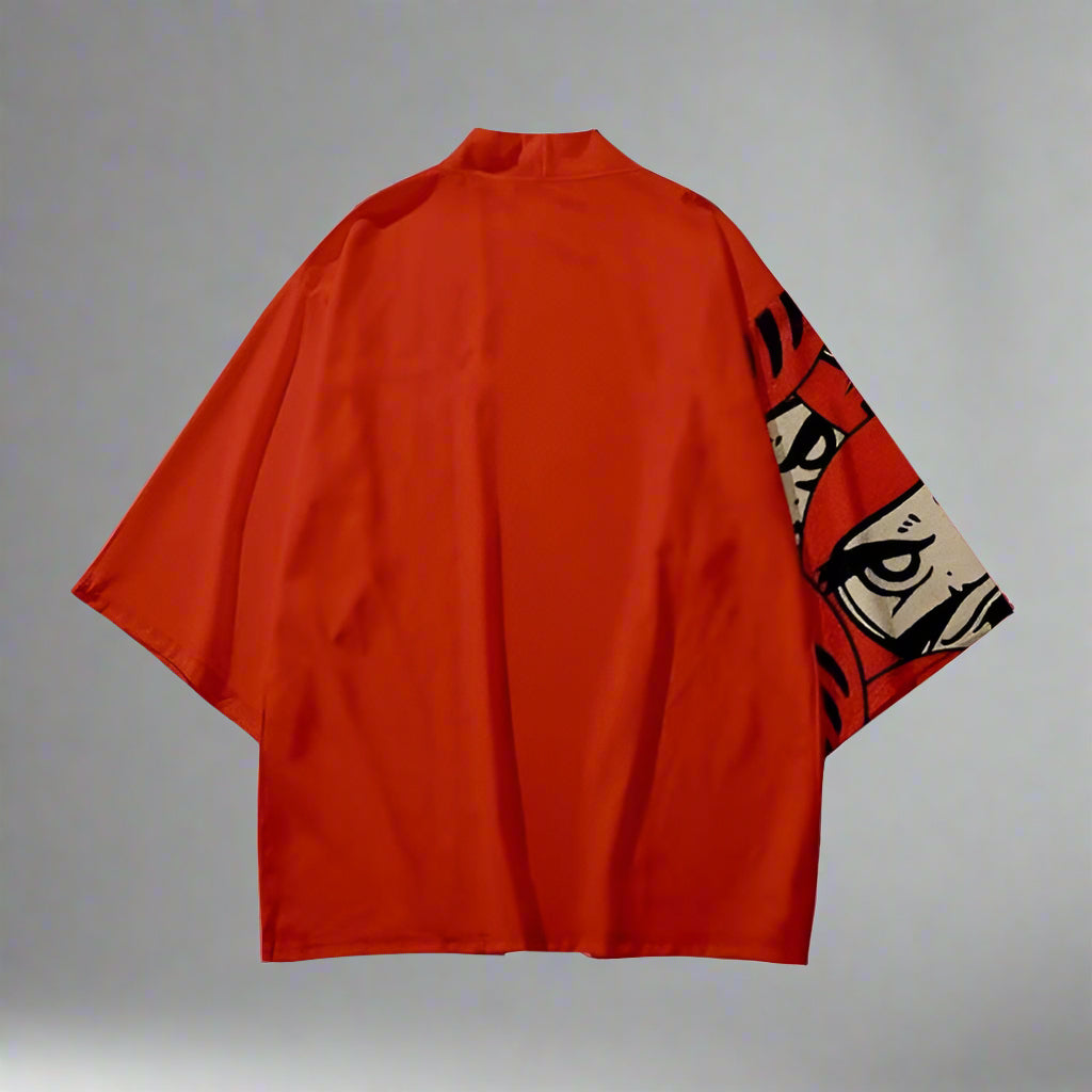 Vibrant Crimson Traditional Haori - traditional haori - Vibrant Crimson Traditional Haori for Stylish Layering - View 2