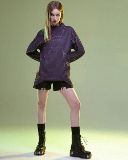 Vibrant Cyberpunk 3D Sweatshirt -  casual wear - Futuristic 3D Cyberpunk Sweatshirt for Stylish Comfort - View 16