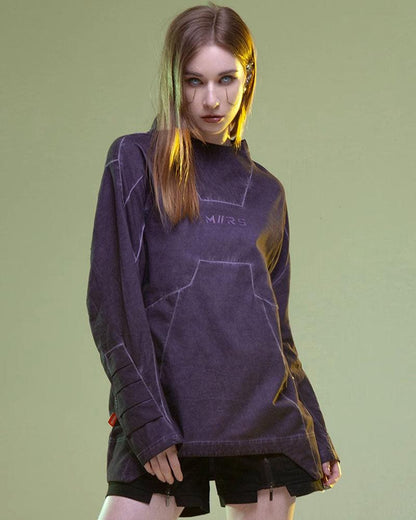 Vibrant Cyberpunk 3D Sweatshirt -  casual wear - Futuristic 3D Cyberpunk Sweatshirt for Stylish Comfort - View 6