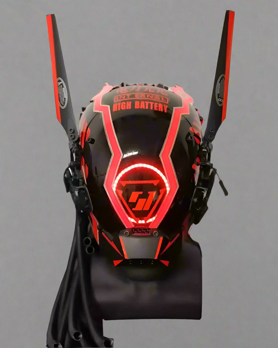 Vibrant Cyberpunk Dreadlock Helmet - cyberpunk helmet - Vibrant Cyberpunk Dreadlock Helmet with LED Lights - Main view