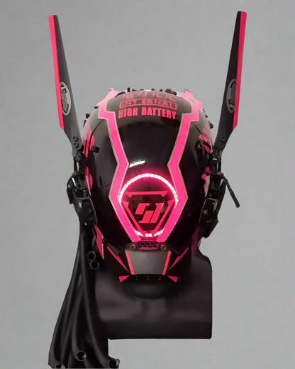 Vibrant Cyberpunk Dreadlock Helmet -  fashion accessory - Vibrant Cyberpunk Dreadlock Helmet with LED Lights - View 3