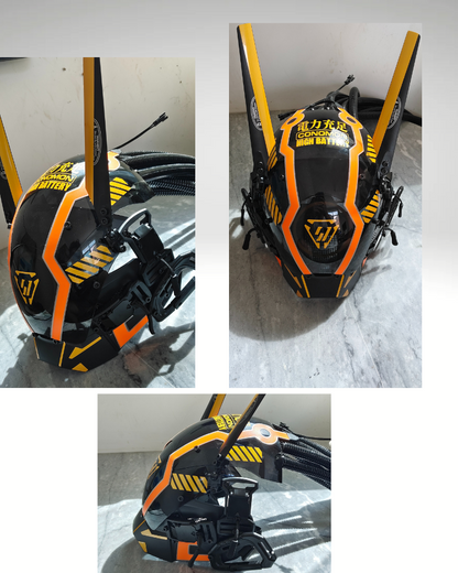 Vibrant Cyberpunk Dreadlock Helmet -  futuristic helmet - Vibrant Cyberpunk Dreadlock Helmet with LED Lights - View 13