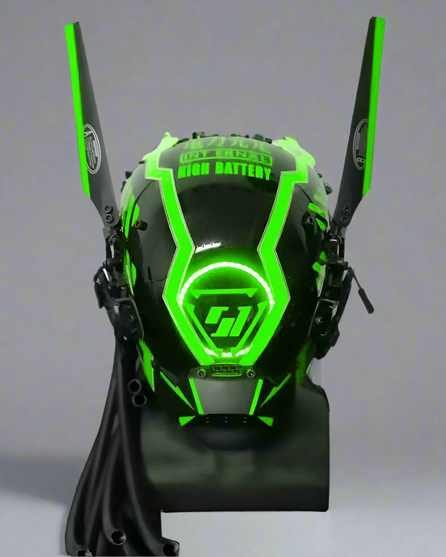 Vibrant Cyberpunk Dreadlock Helmet -  led dreadlocks - Vibrant Cyberpunk Dreadlock Helmet with LED Lights - View 5