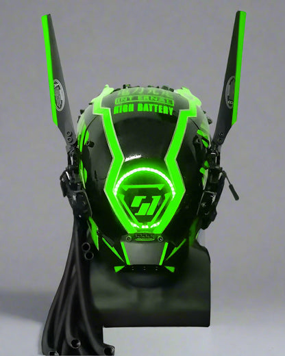 Vibrant Cyberpunk Dreadlock Helmet -  led dreadlocks - Vibrant Cyberpunk Dreadlock Helmet with LED Lights - View 5