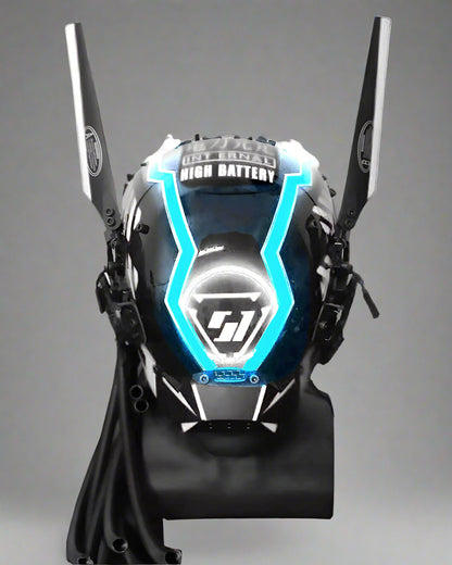 Vibrant Cyberpunk Dreadlock Helmet -  LED helmet - Vibrant Cyberpunk Dreadlock Helmet with LED Lights - View 6