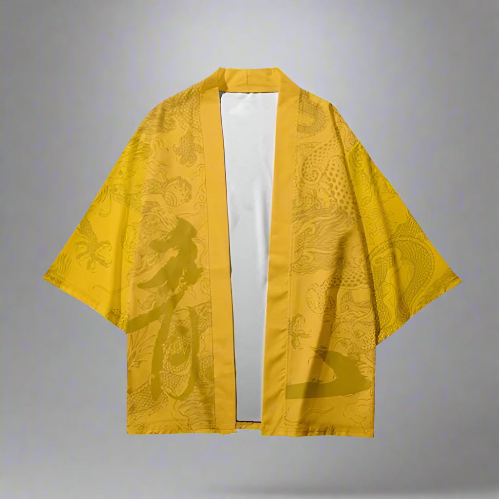 Vibrant Dragon Spirit Kimono - dragon kimono - Vibrant Dragon Spirit Haori Kimono for All Sizes - Main view