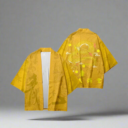 Vibrant Dragon Spirit Kimono -  haori jacket - Vibrant Dragon Spirit Haori Kimono for All Sizes - View 3