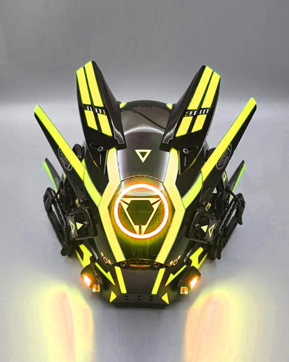 Vibrant LED Cyberpunk Helmet -  black helmet - Vibrant LED Cyberpunk Helmet for Unique Style - View 5
