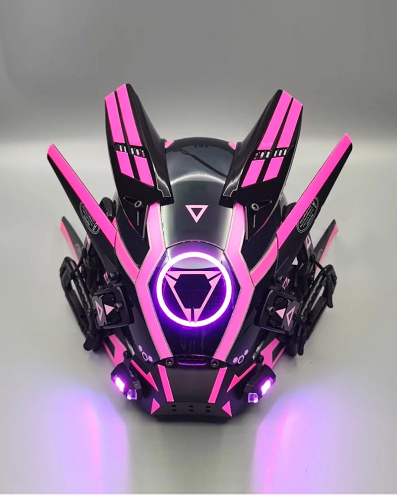 Vibrant LED Cyberpunk Helmet -  polycarbonate material - Vibrant LED Cyberpunk Helmet for Unique Style - View 7