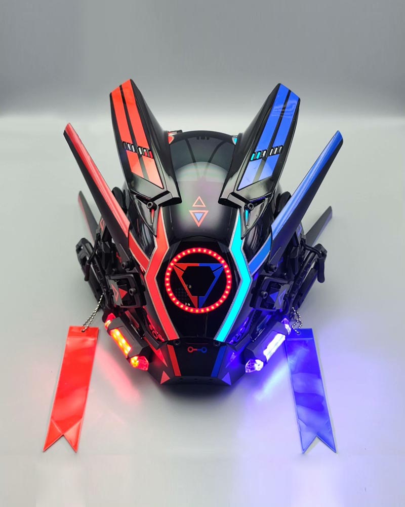 Vibrant LED Cyberpunk Helmet -  sci-fi mask - Vibrant LED Cyberpunk Helmet for Unique Style - View 8