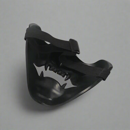Vibrant Oni Half Face Mask -  hannya mask - Intricate Black Oni Half Face Mask for Cosplay & Fashion - View 6