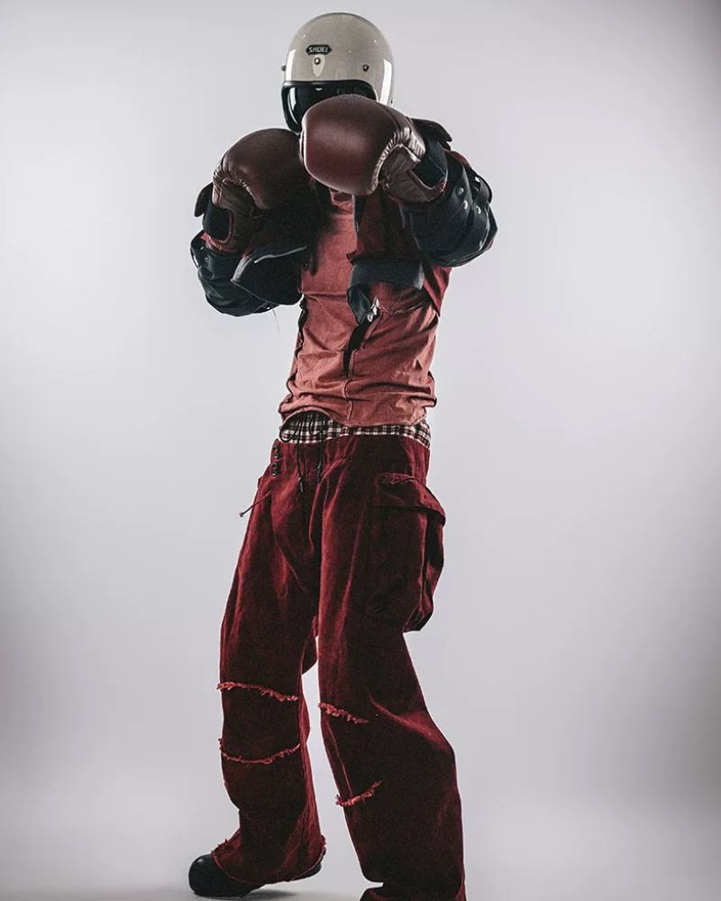 Vibrant Red Boxing Jacket -  cotton jacket - Vibrant Red Boxing Jacket for Stylish Comfort - View 5