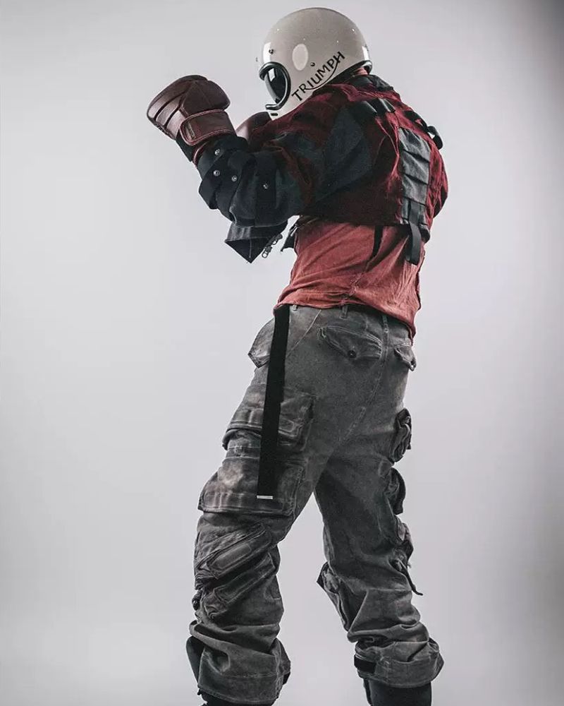 Vibrant Red Boxing Jacket -  rugged style jacket - Vibrant Red Boxing Jacket for Stylish Comfort - View 8