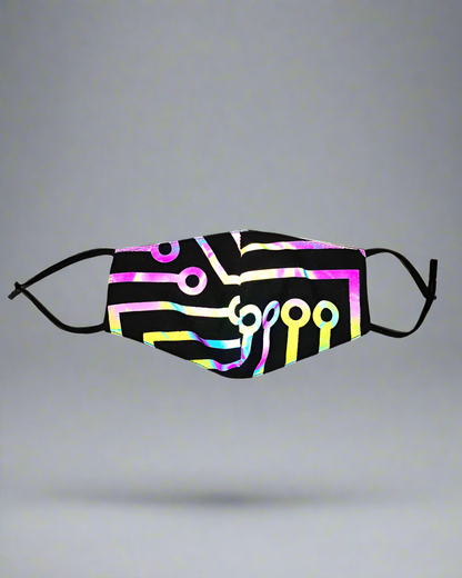 Vibrant Reflective Futuristic Face Mask - cyberpunk face mask - Reflective Futuristic Face Mask for Unique Style - Main view
