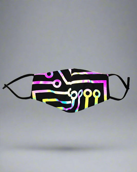 Vibrant Reflective Futuristic Face Mask - cyberpunk face mask - Reflective Futuristic Face Mask for Unique Style - Main view