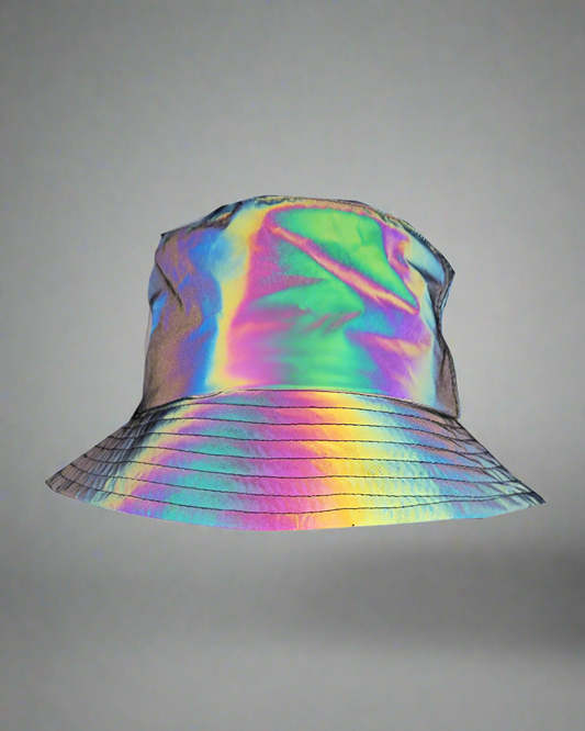 Vibrant Reflective Rainbow Bucket Hat - bucket hat - Reflective Rainbow Bucket Hat for Stylish Looks - Main view