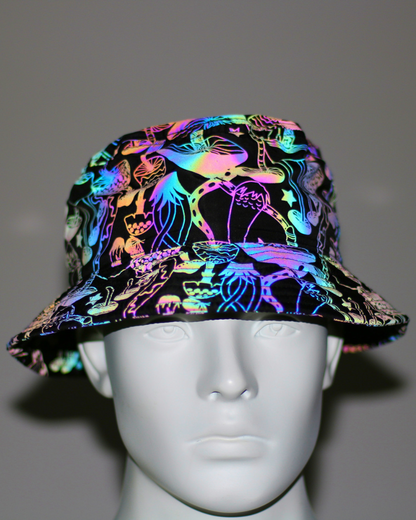 Vibrant Reflective Rainbow Bucket Hat - bucket hat - Reflective Rainbow Bucket Hat for Stylish Looks - View 8