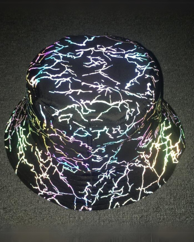 Vibrant Reflective Rainbow Bucket Hat -  rainbow hat - Reflective Rainbow Bucket Hat for Stylish Looks - View 3