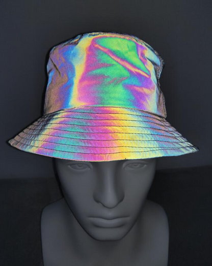 Vibrant Reflective Rainbow Bucket Hat -  reflective hat - Reflective Rainbow Bucket Hat for Stylish Looks - View 12