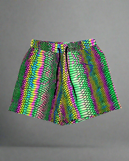 Vibrant Reflective Running Shorts - reflective running gear - Vibrant Reflective Running Shorts for Stylish Athletes - Main view