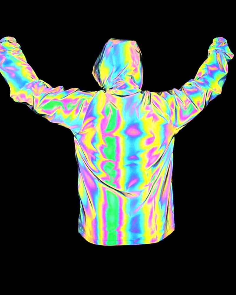 Vibrant Reflective Tech Jacket -  black jacket - Vibrant Reflective Tech Jacket for Urban Explorers - View 4