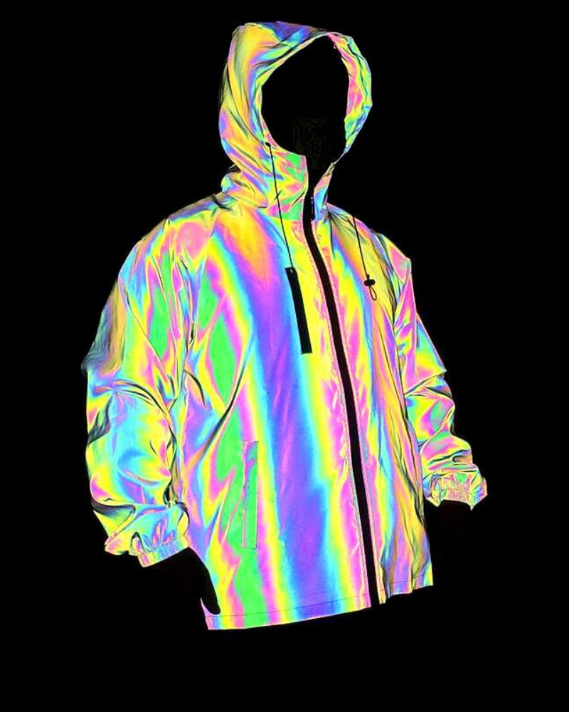 Vibrant Reflective Tech Jacket - techwear for urban adventures - Vibrant Reflective Tech Jacket for Urban Explorers - View 3