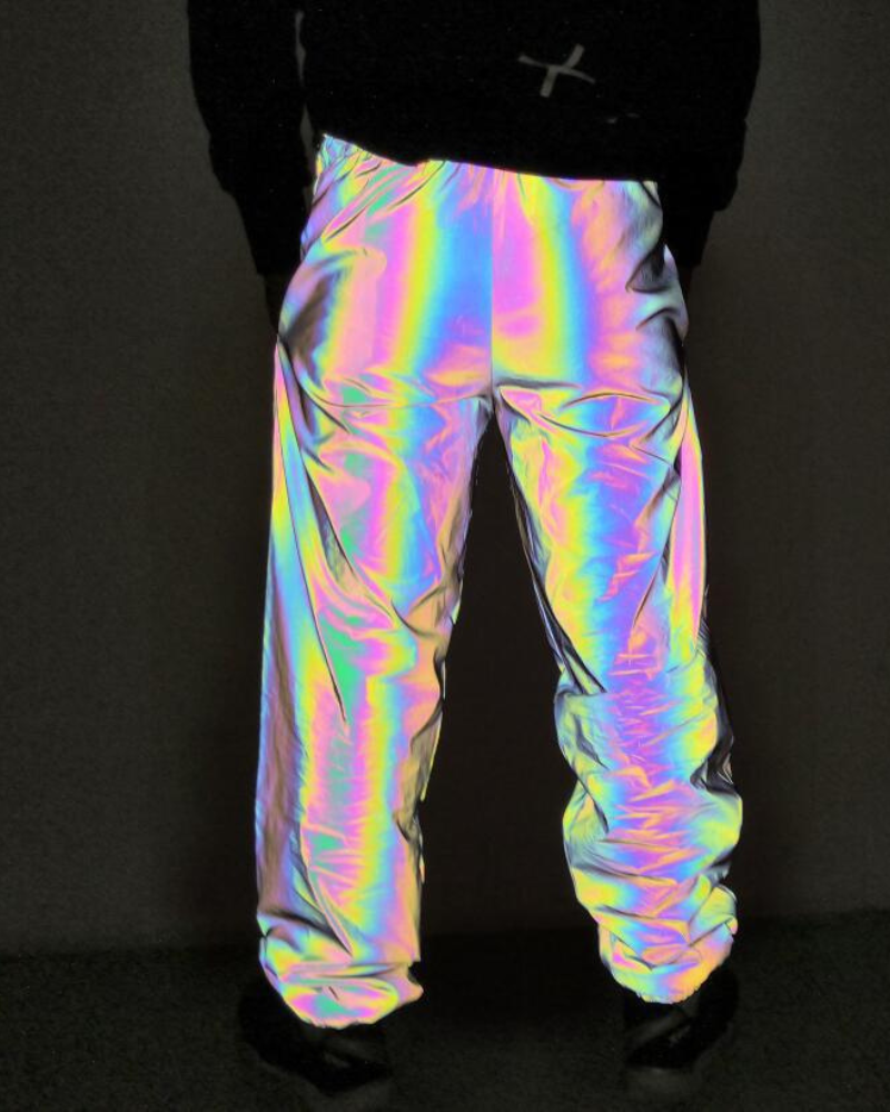 Vibrant Reflective Tech Pants - BEST SELLERS - Colorful Reflective Tech Pants for Rave and Festivals - Main view