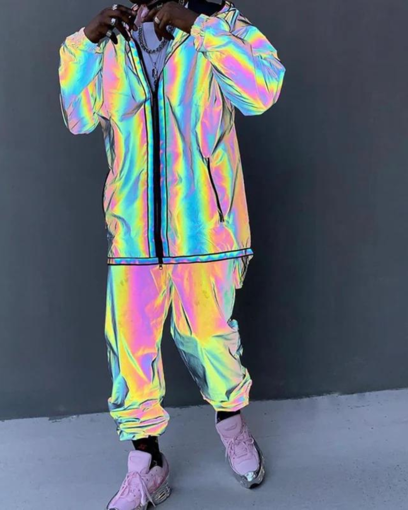 Vibrant Reflective Tech Pants - comfortable fit pants - Colorful Reflective Tech Pants for Rave and Festivals - View 2
