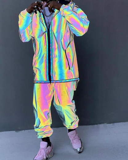 Vibrant Reflective Tech Pants - comfortable fit pants - Colorful Reflective Tech Pants for Rave and Festivals - View 2