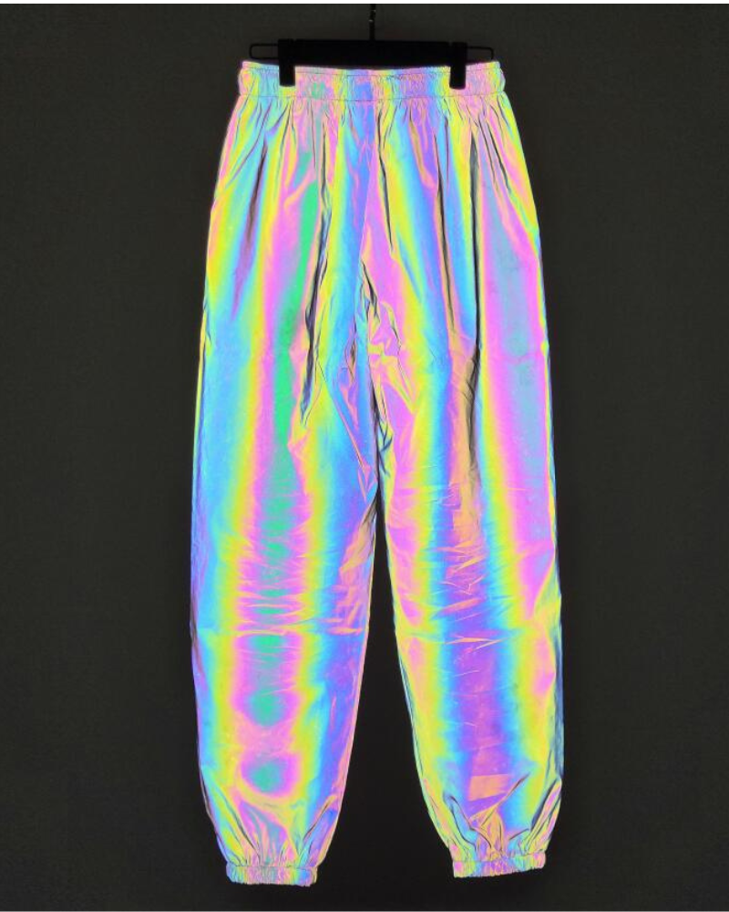 Vibrant Reflective Tech Pants -  durable techwear - Colorful Reflective Tech Pants for Rave and Festivals - View 5