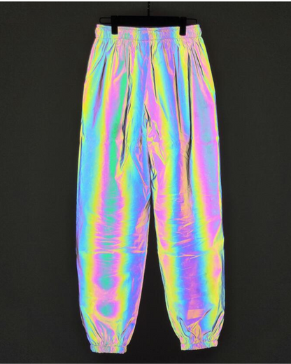 Vibrant Reflective Tech Pants -  durable techwear - Colorful Reflective Tech Pants for Rave and Festivals - View 5