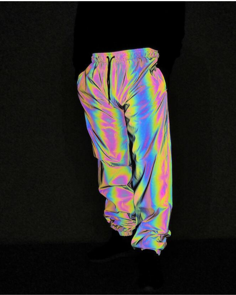 Vibrant Reflective Tech Pants -  festival wear - Colorful Reflective Tech Pants for Rave and Festivals - View 6