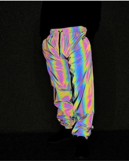 Vibrant Reflective Tech Pants -  festival wear - Colorful Reflective Tech Pants for Rave and Festivals - View 6