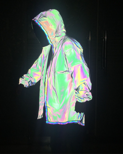 Vibrant Reflective Techwear Jacket -  black jacket - Reflective Techwear Jacket in Black for Urban Fashion - View 11